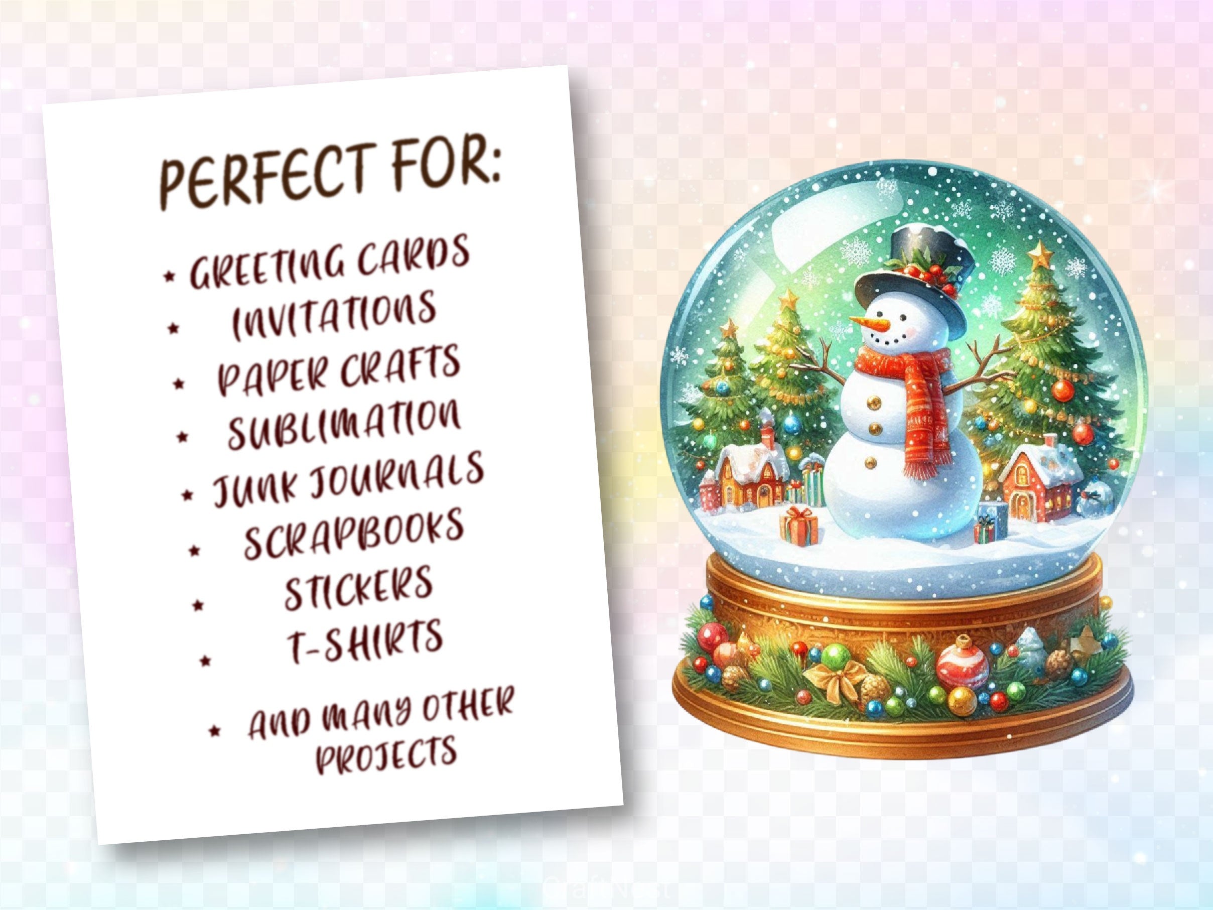 Christmas Snow Globe Clipart Bundle 2