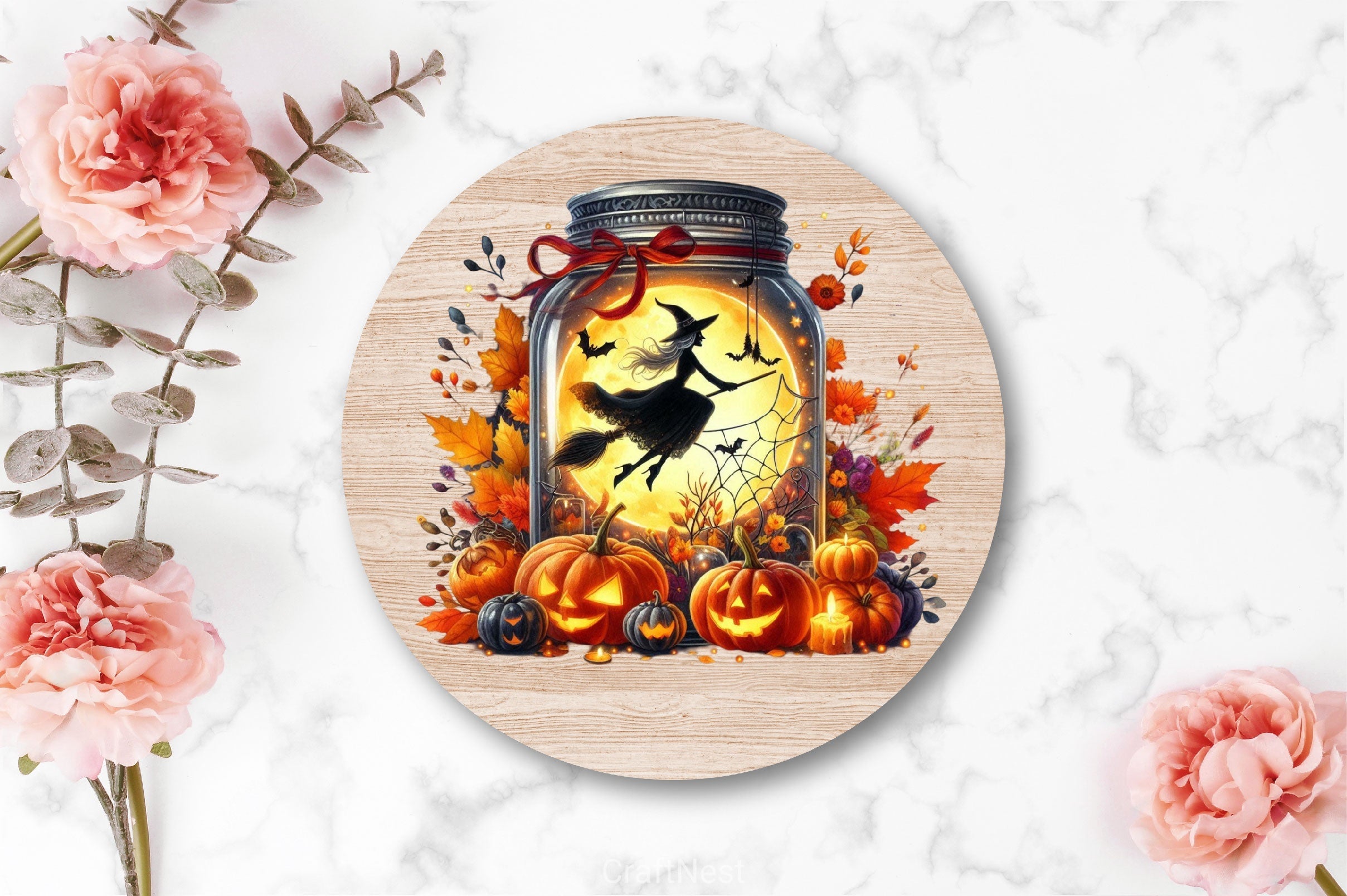 Halloween Jar Witch Clipart Bundle