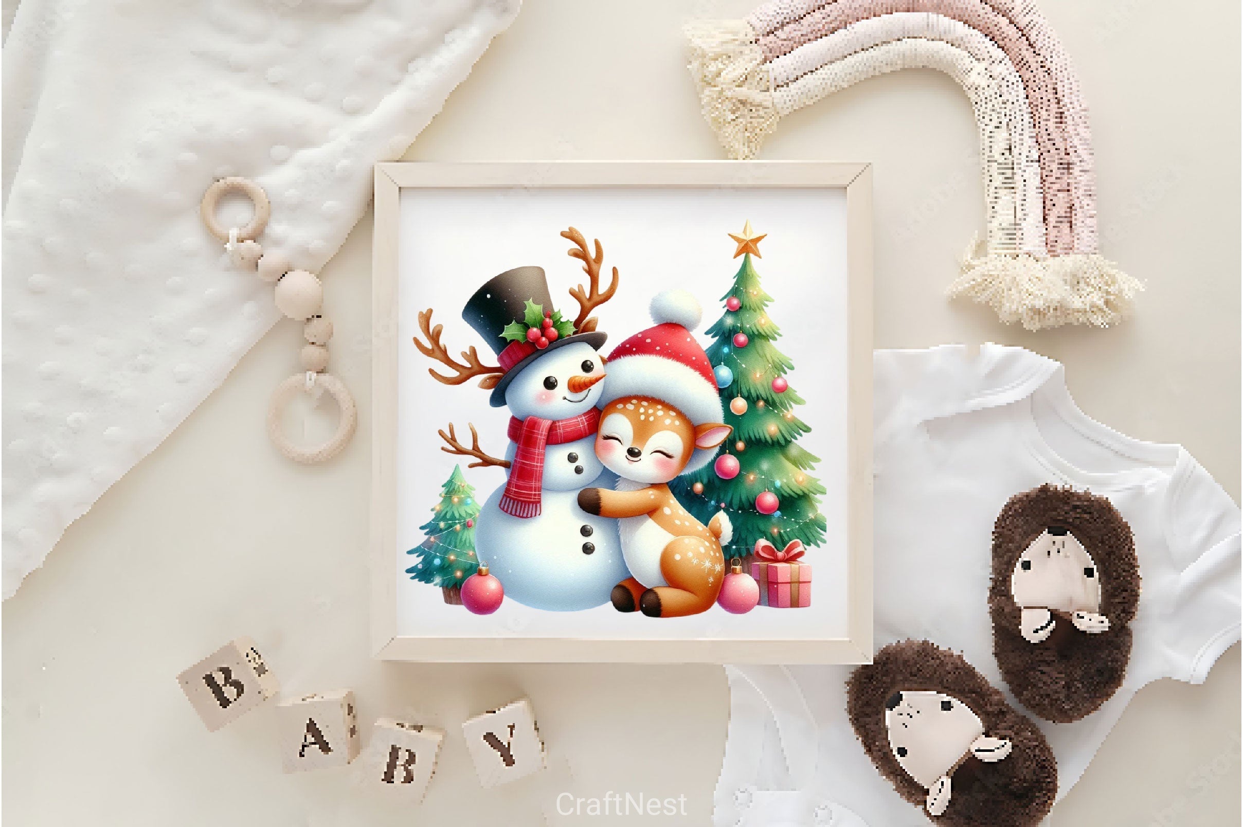 Christmas Deer Clipart Bundle 3