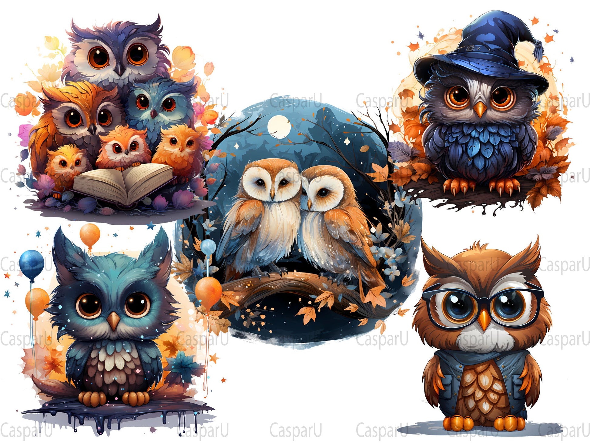 Cute Owls Clipart - CraftNest