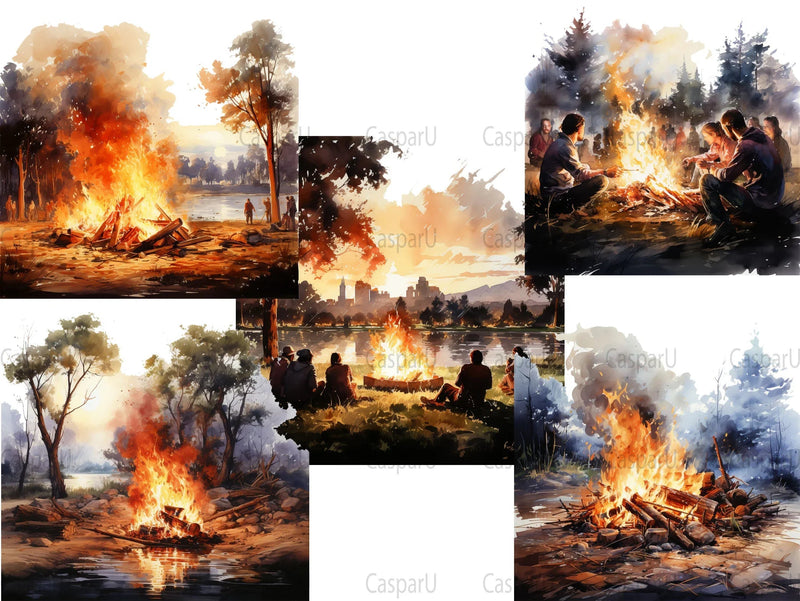 Bonfire Gatherings Clipart - CraftNest