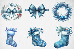 Blue Christmas Clipart Bundle 3 - CraftNest - Digital Crafting and Art