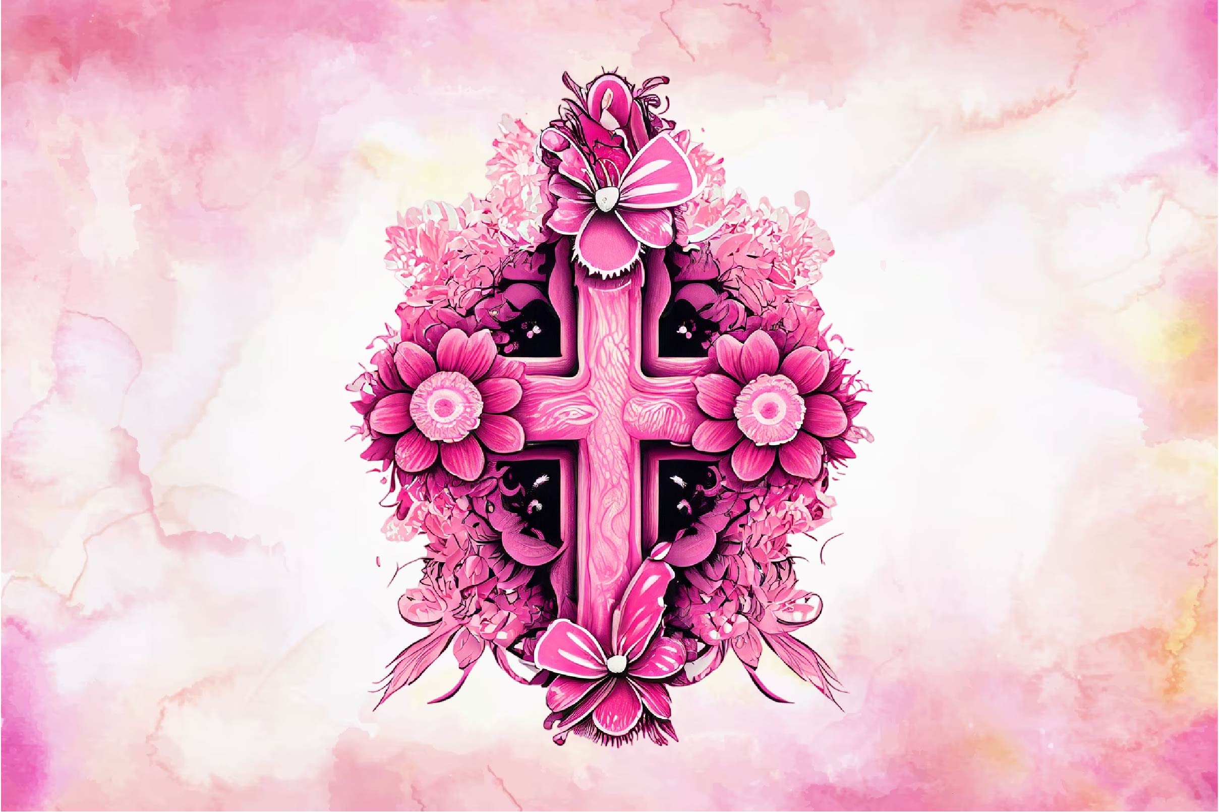 Pink Cross Flower Butterfly Clipart Bundle - CraftNest - Digital Crafting and Art
