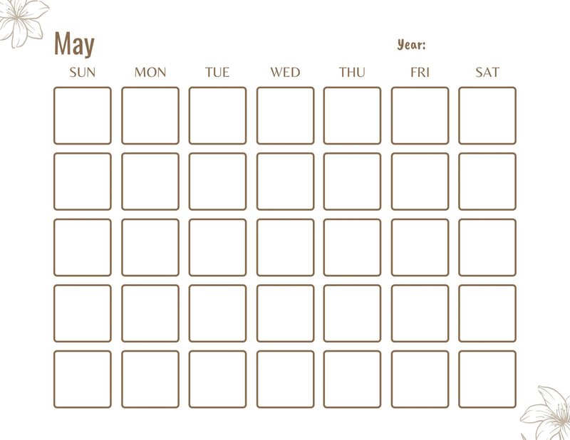 Blank Monthly Calendar KDP Planner - CraftNest - Digital Crafting and Art