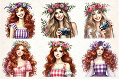 Spring Girl Clipart Bundle - CraftNest - Digital Crafting and Art