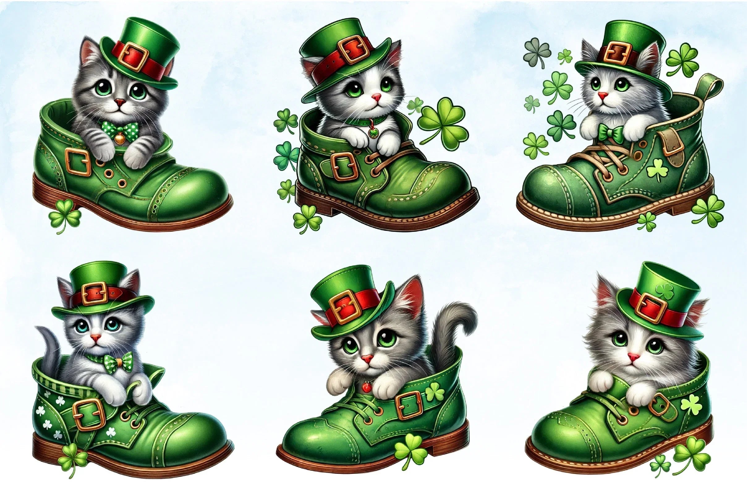 Cat Shoes St. Patrick's Day Clipart Bundle - CraftNest - Digital Crafting and Art