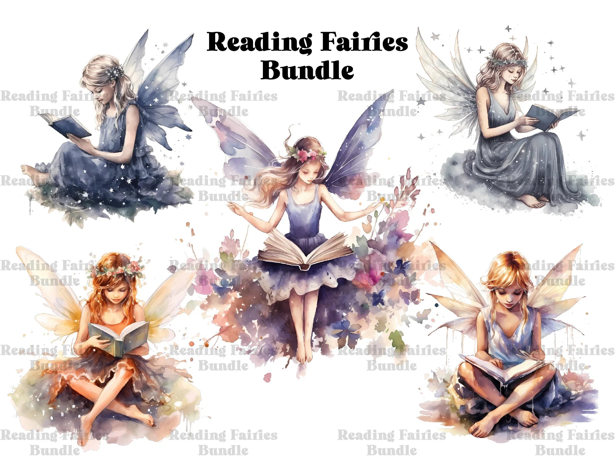 Reading Fairies Clipart - CraftNest