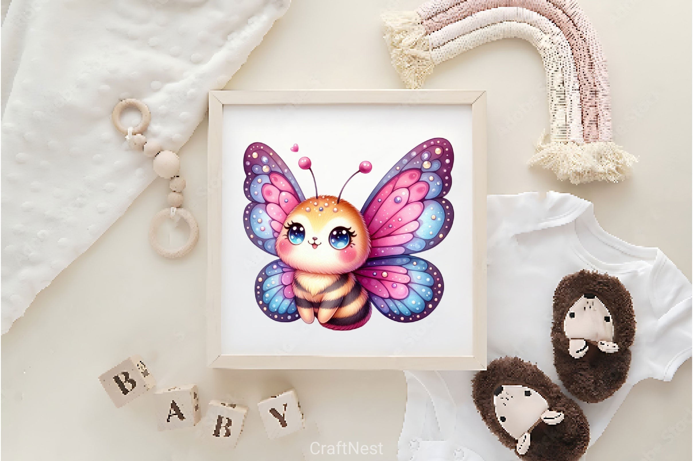 Kawaii Butterflies Butterfly Clipart Bundle