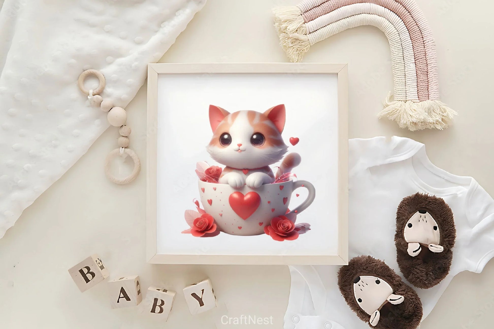 Valentine Cat Cup Clipart Bundle - CraftNest - Digital Crafting and Art