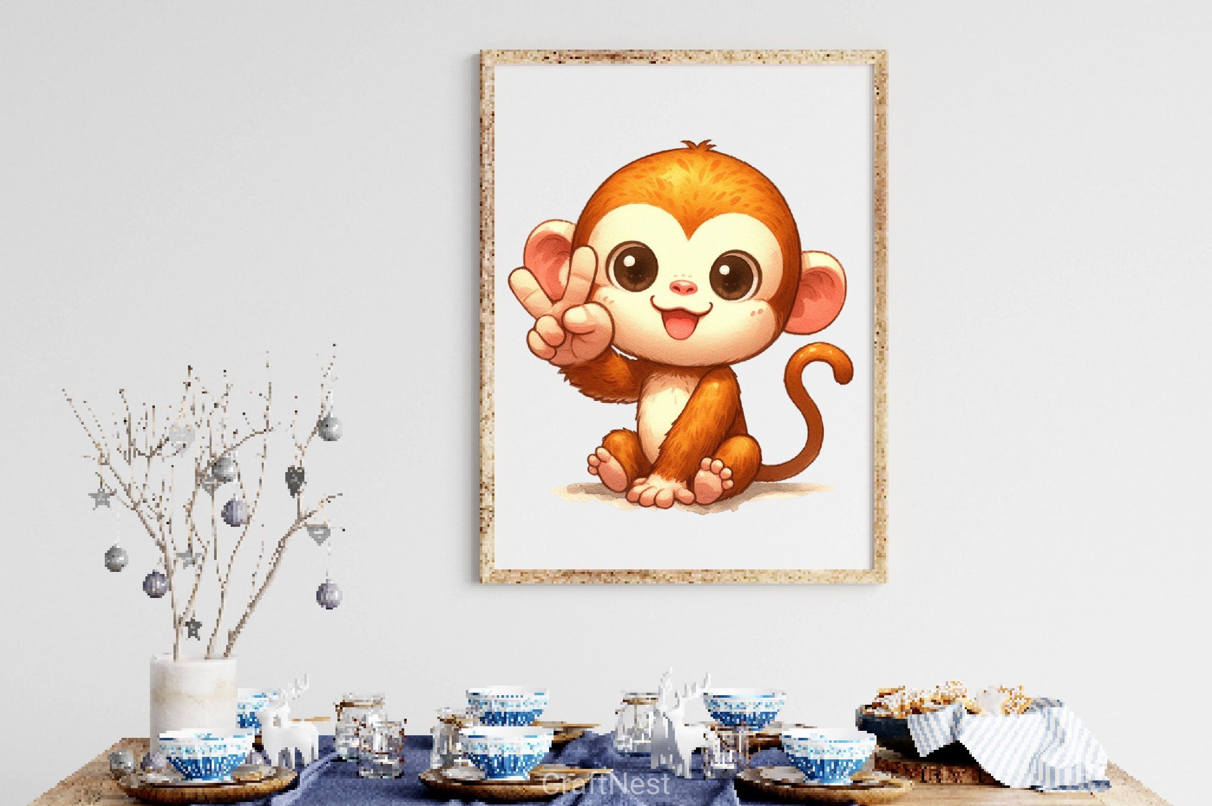 Cute Animals Giving Peace Sign Clipart Bundle