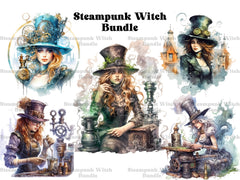Steampunk Witches Clipart - CraftNest