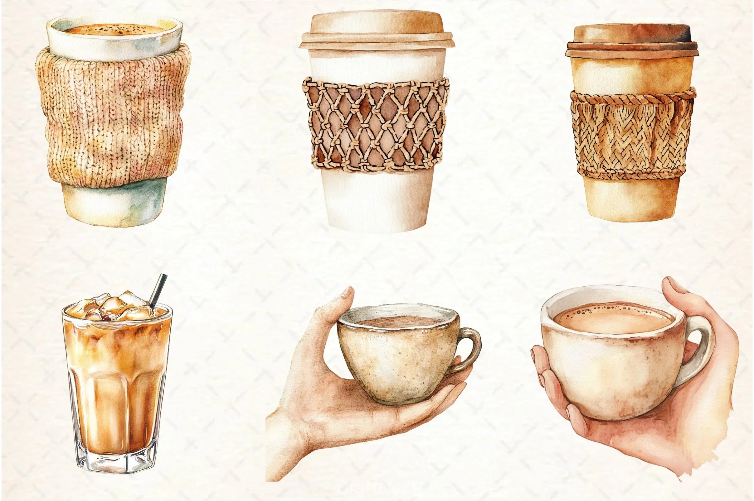 Boho Cafe Core Coffee Clipart Bundle - CraftNest - Digital Crafting and Art
