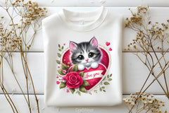 Love You Cat Valentine's Day Clipart Bundle 2 - CraftNest - Digital Crafting and Art