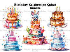 Birthday Celebration Cakes Clipart - CraftNest