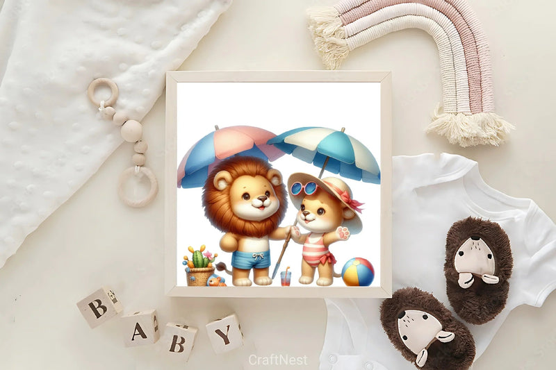 Cute Animals Summer Clipart Bundle - CraftNest - Digital Crafting and Art