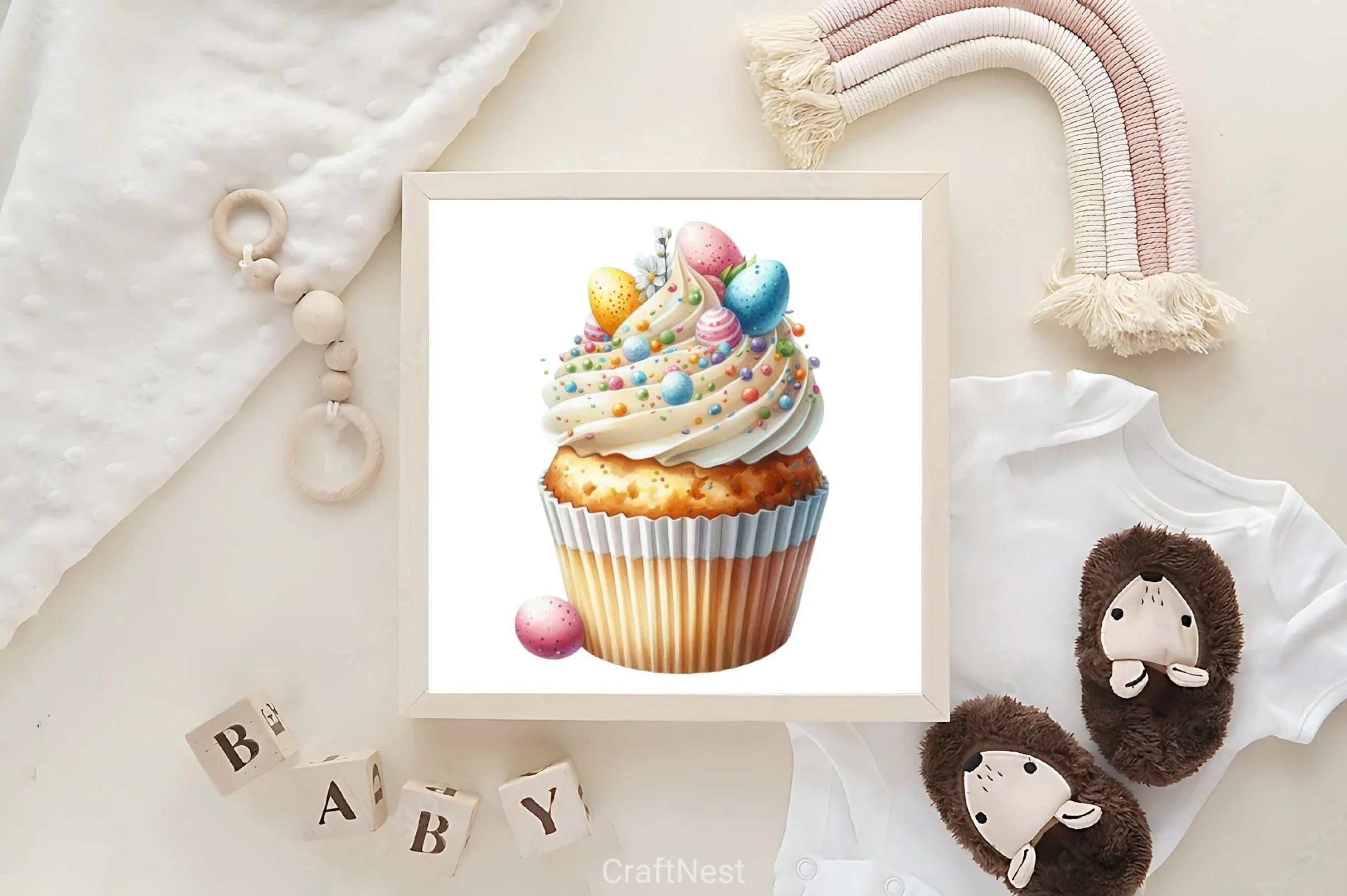 Cute Easter Cupcakes Clipart Bundle - CraftNest - Digital Crafting and Art