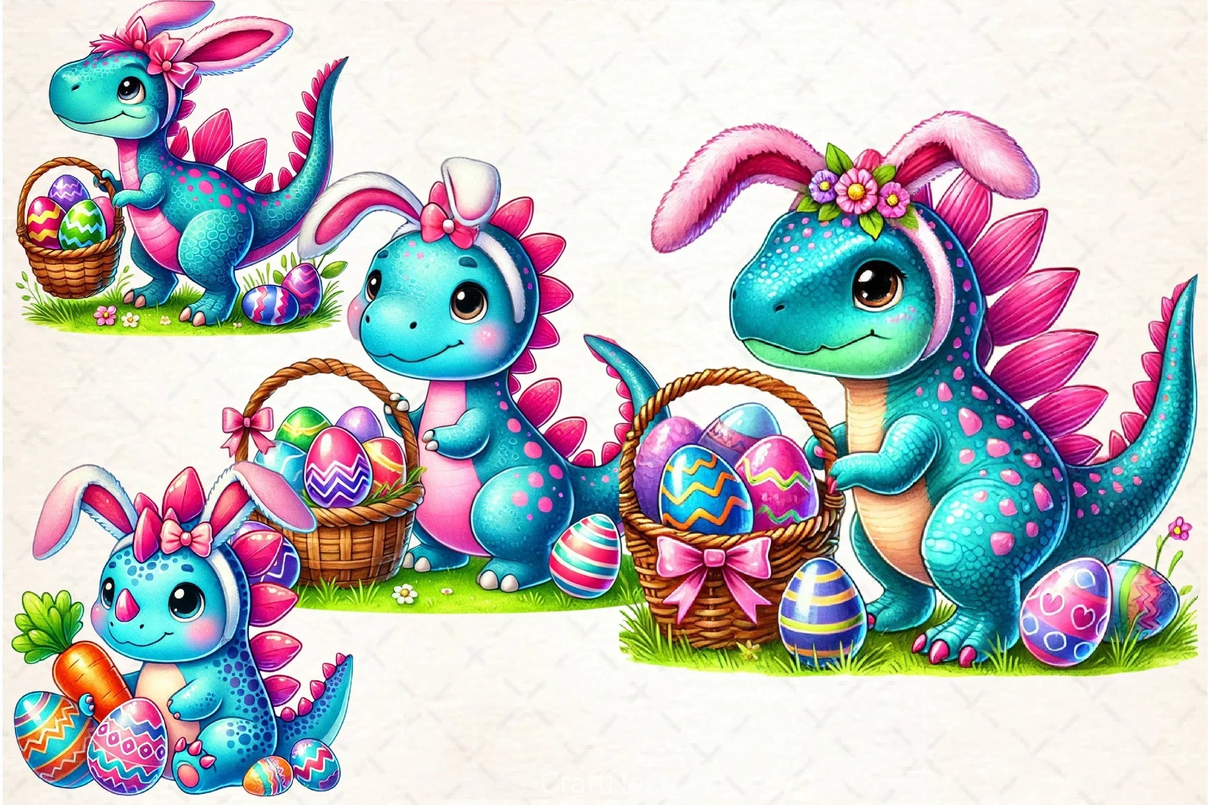 Easter Dragons Clipart Bundle - CraftNest - Digital Crafting and Art