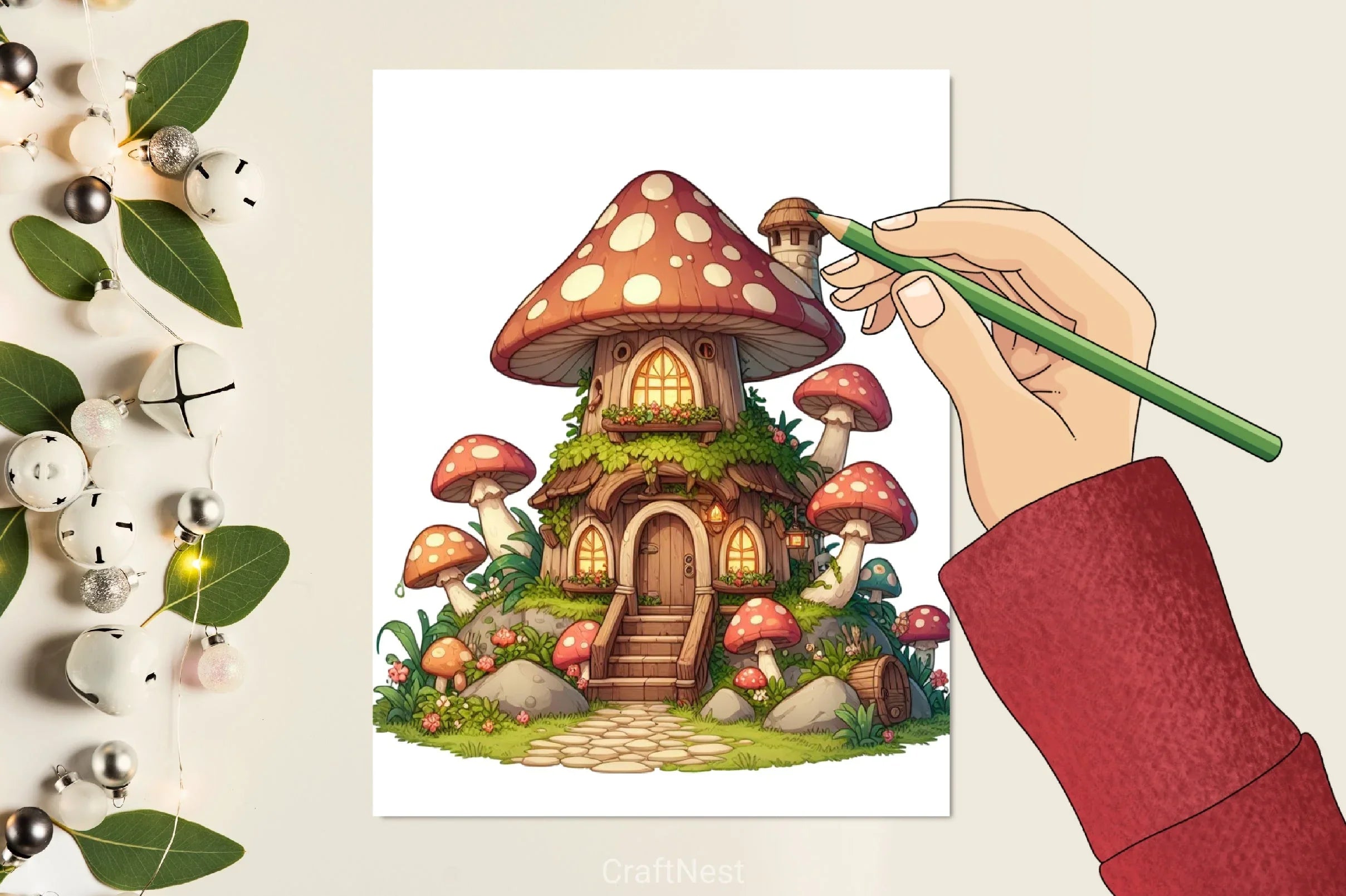 Mushroom House Clipart Bundle 2 - CraftNest - Digital Crafting and Art