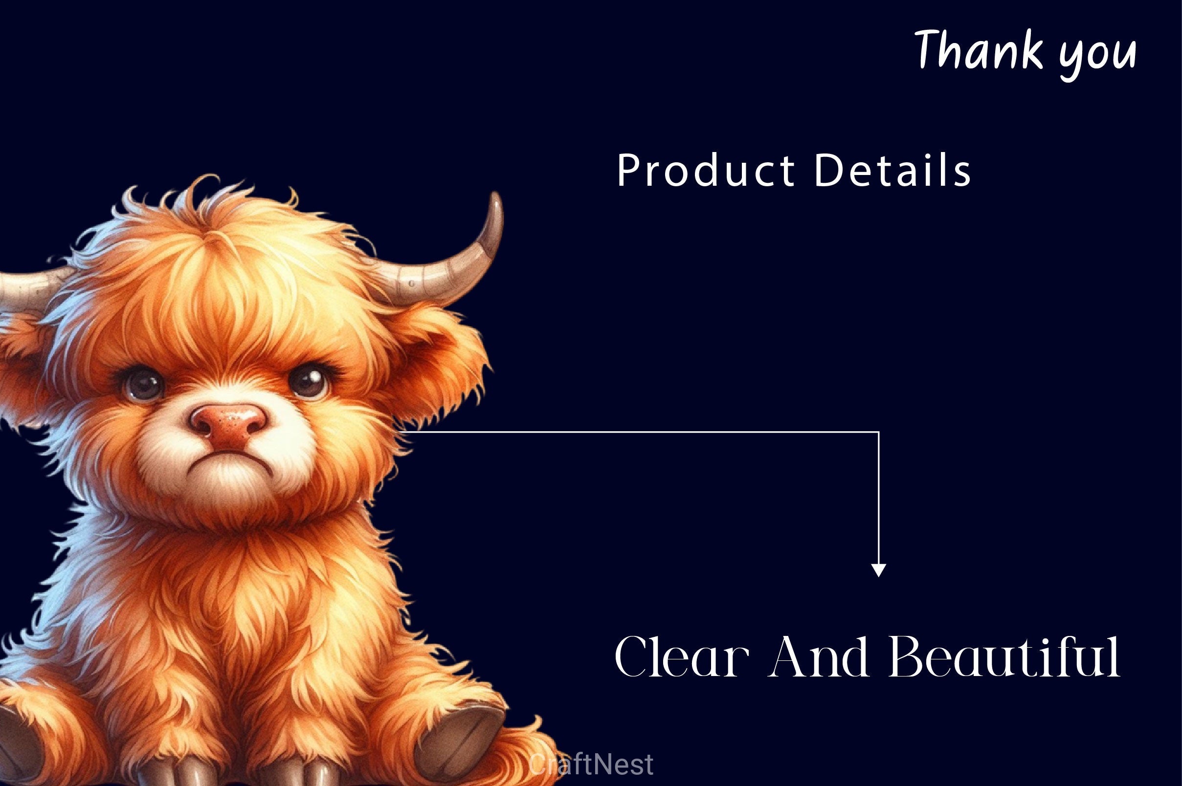 Funny Grumpy Highland Cow Clipart Bundle