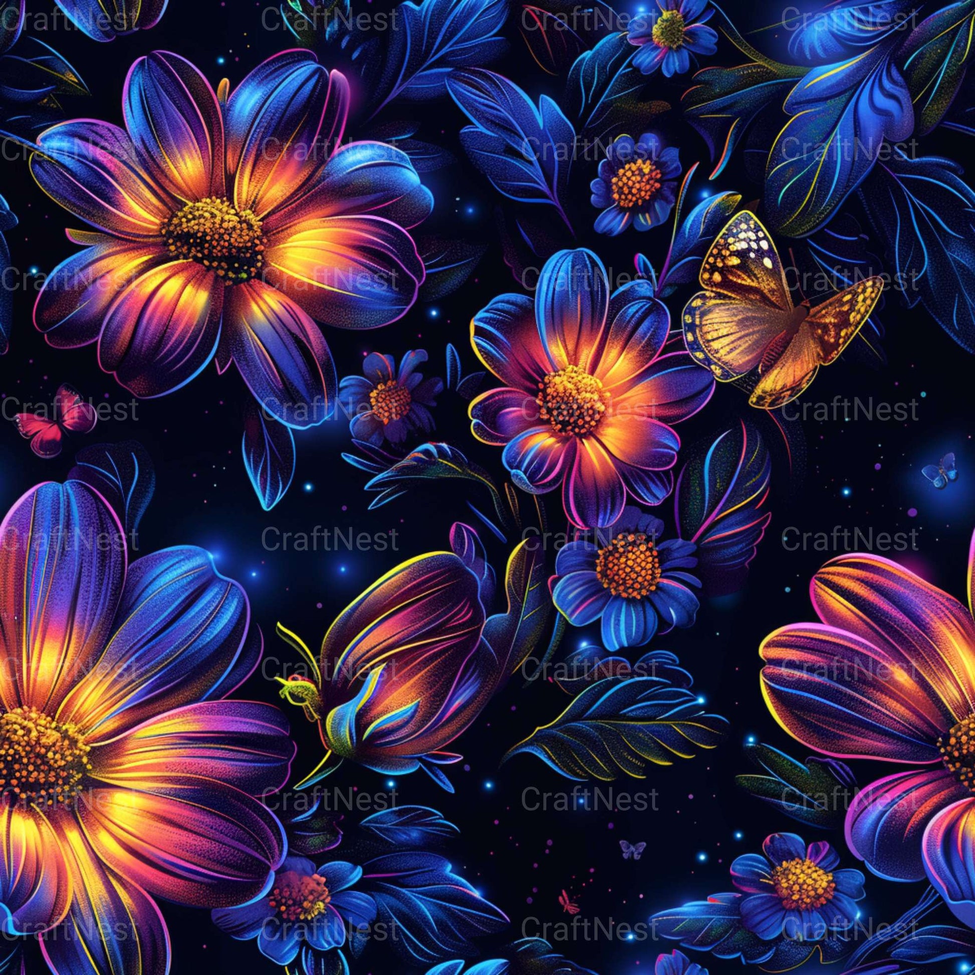 Glowing Daisies Textures - CraftNest - Digital Crafting and Art