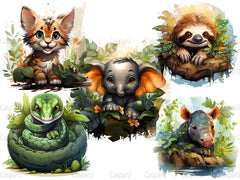 Cute Jungle Clipart - CraftNest