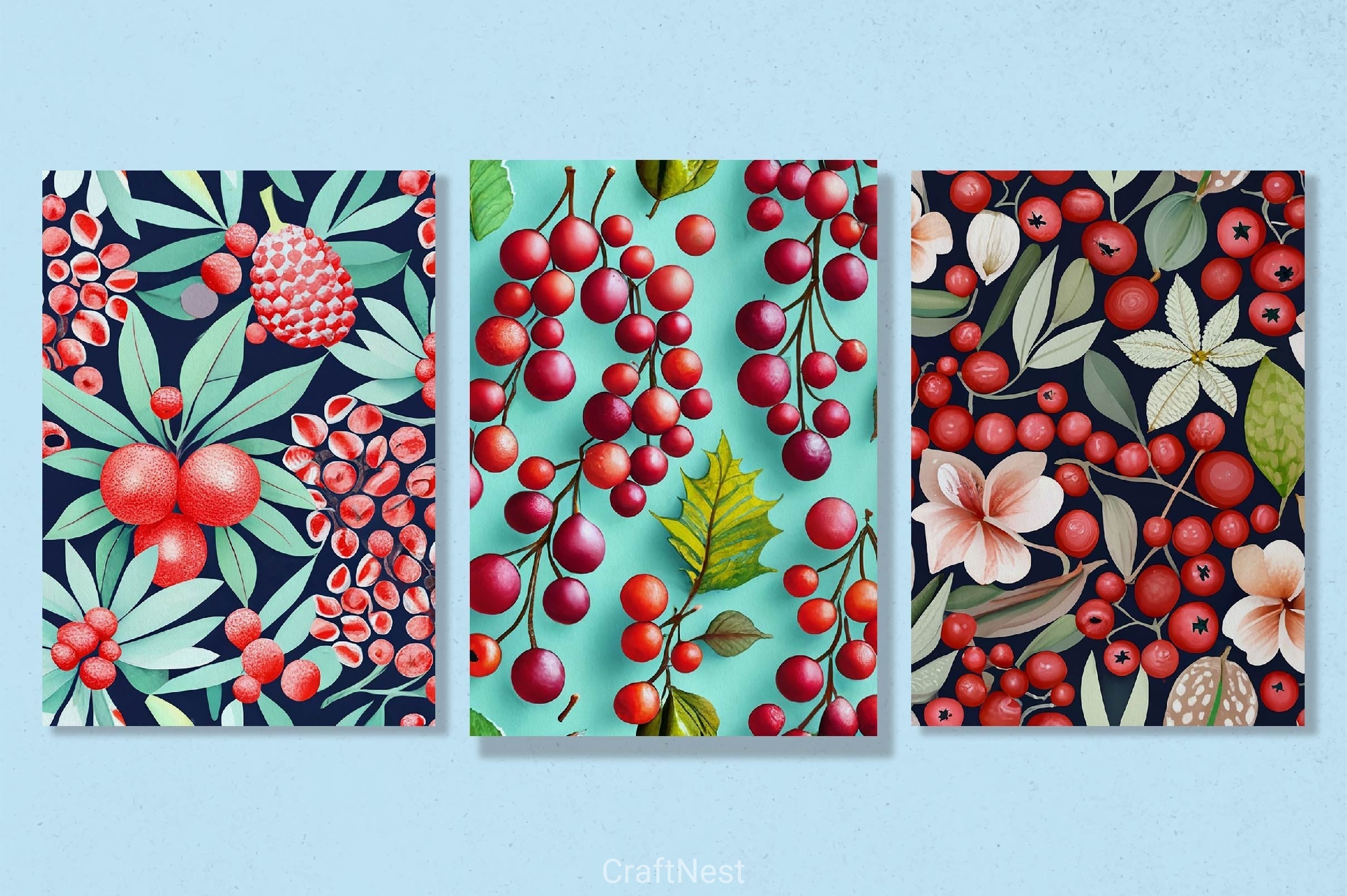 Watercolors Christmas Seamless Pattern Digital Paper