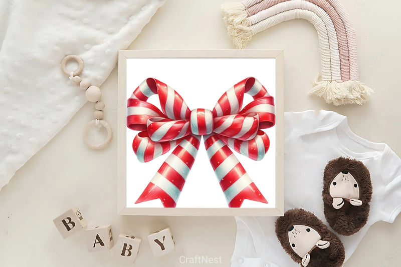 Christmas Candy Bow Clipart Bundle - CraftNest - Digital Crafting and Art