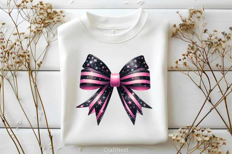 Black & Pink Bow Clipart Bundle - CraftNest - Digital Crafting and Art