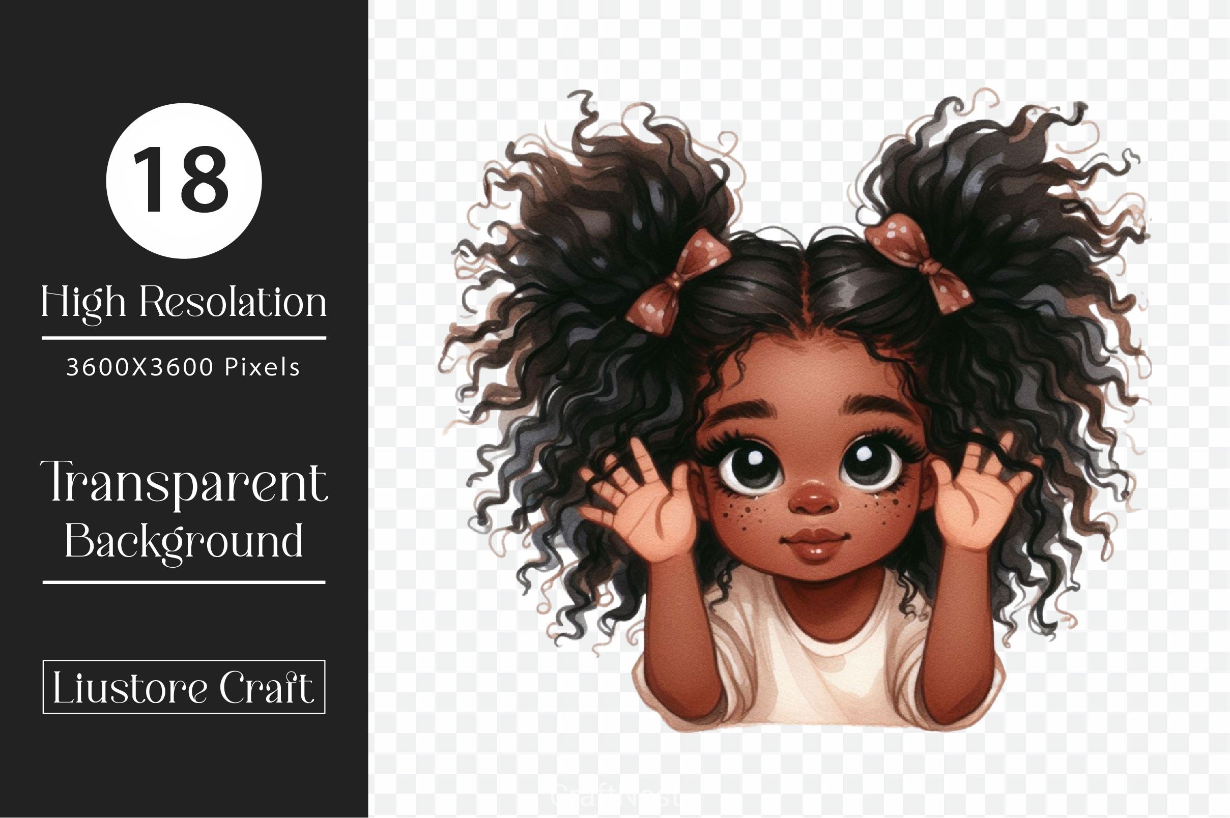 Peekaboo African Black Girl Clipart Bundle 1