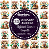 St. Patrick's Highland Cow Coquette Clipart