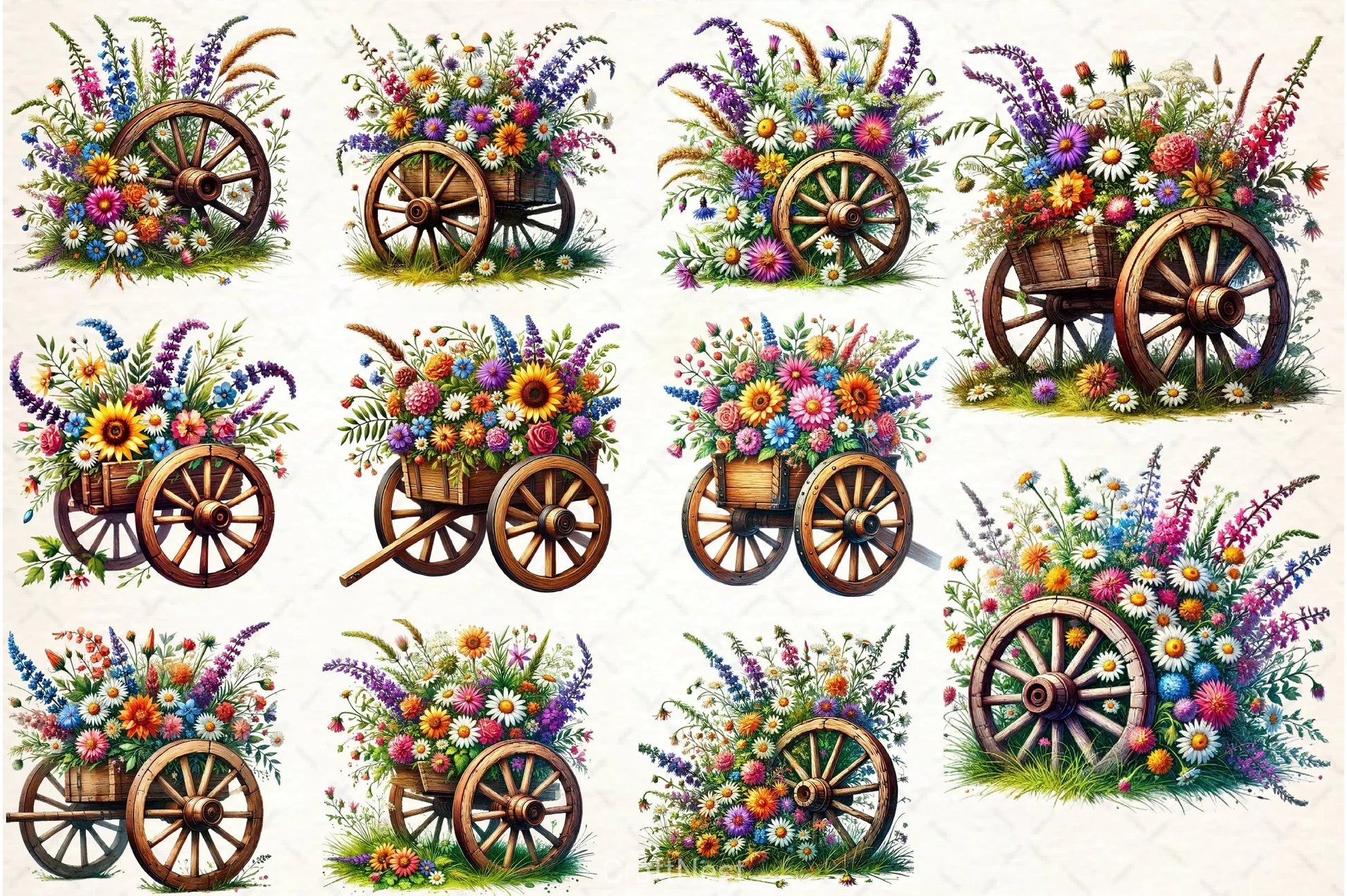 Spring Wheel Clipart Bundle - CraftNest - Digital Crafting and Art