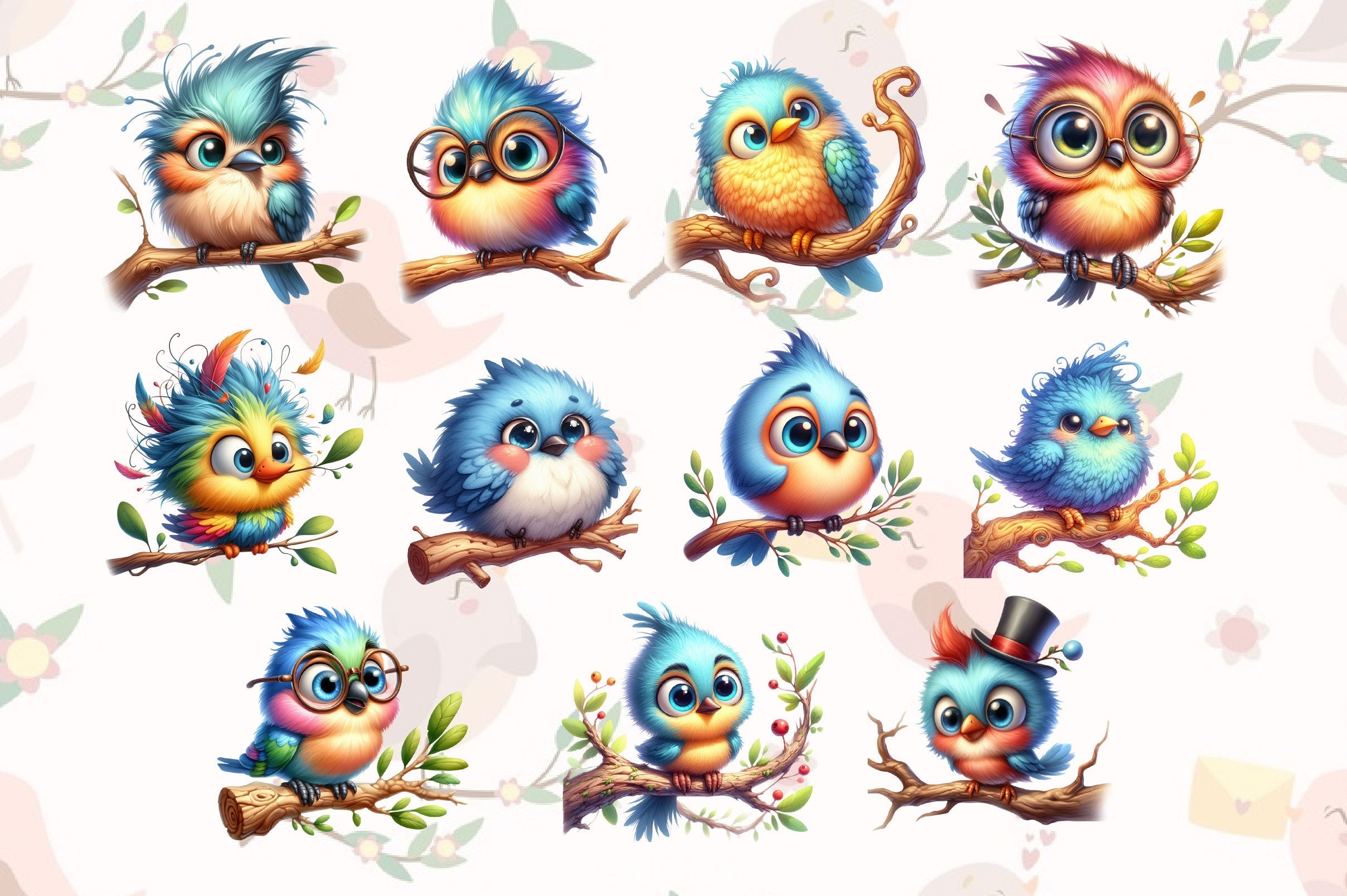 Funny Bird Clipart Bundle 7