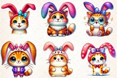 Cute Easter Cat Clipart Bundle - CraftNest - Digital Crafting and Art