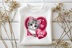 Love You Cat Valentine's Day Clipart Bundle 3 - CraftNest - Digital Crafting and Art