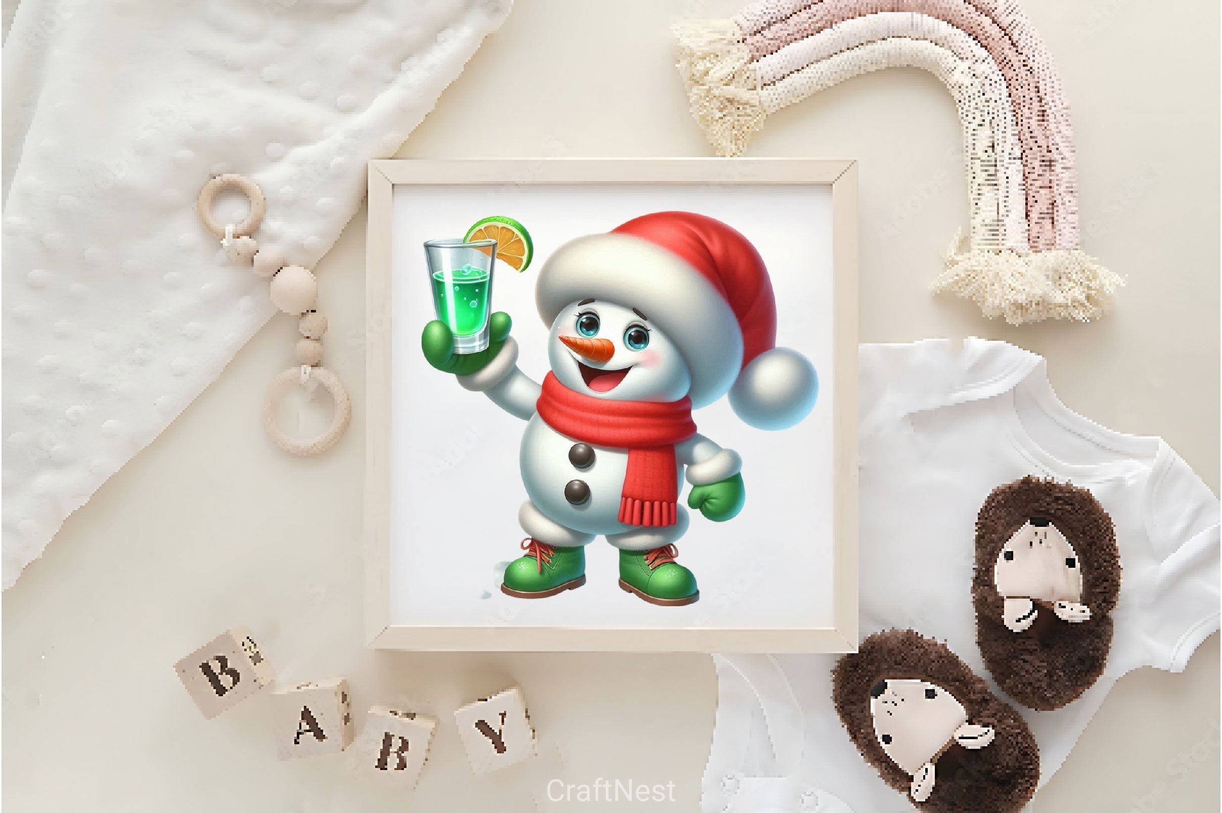 Funny Christmas Snowman Clipart Bundle 2