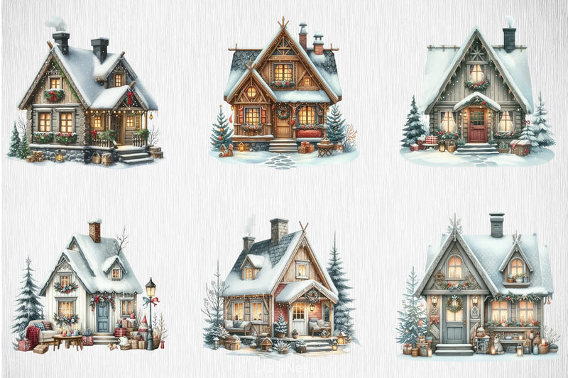 Cozy Nordic House Christmas Clipart Bundle - CraftNest - Digital Crafting and Art