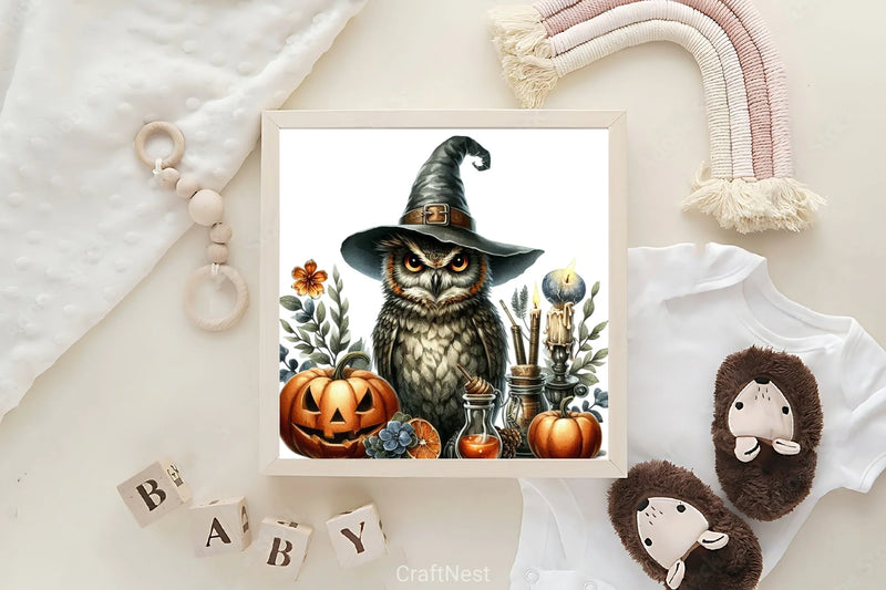 Halloween Witch Owl Clipart Bundle - CraftNest - Digital Crafting and Art