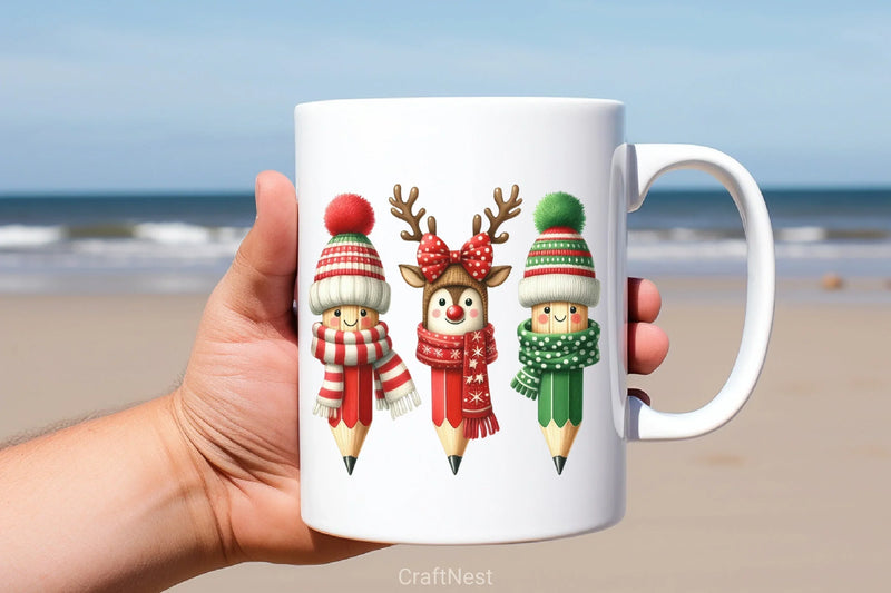 Christmas Winter Pencils Clipart Bundle - CraftNest - Digital Crafting and Art