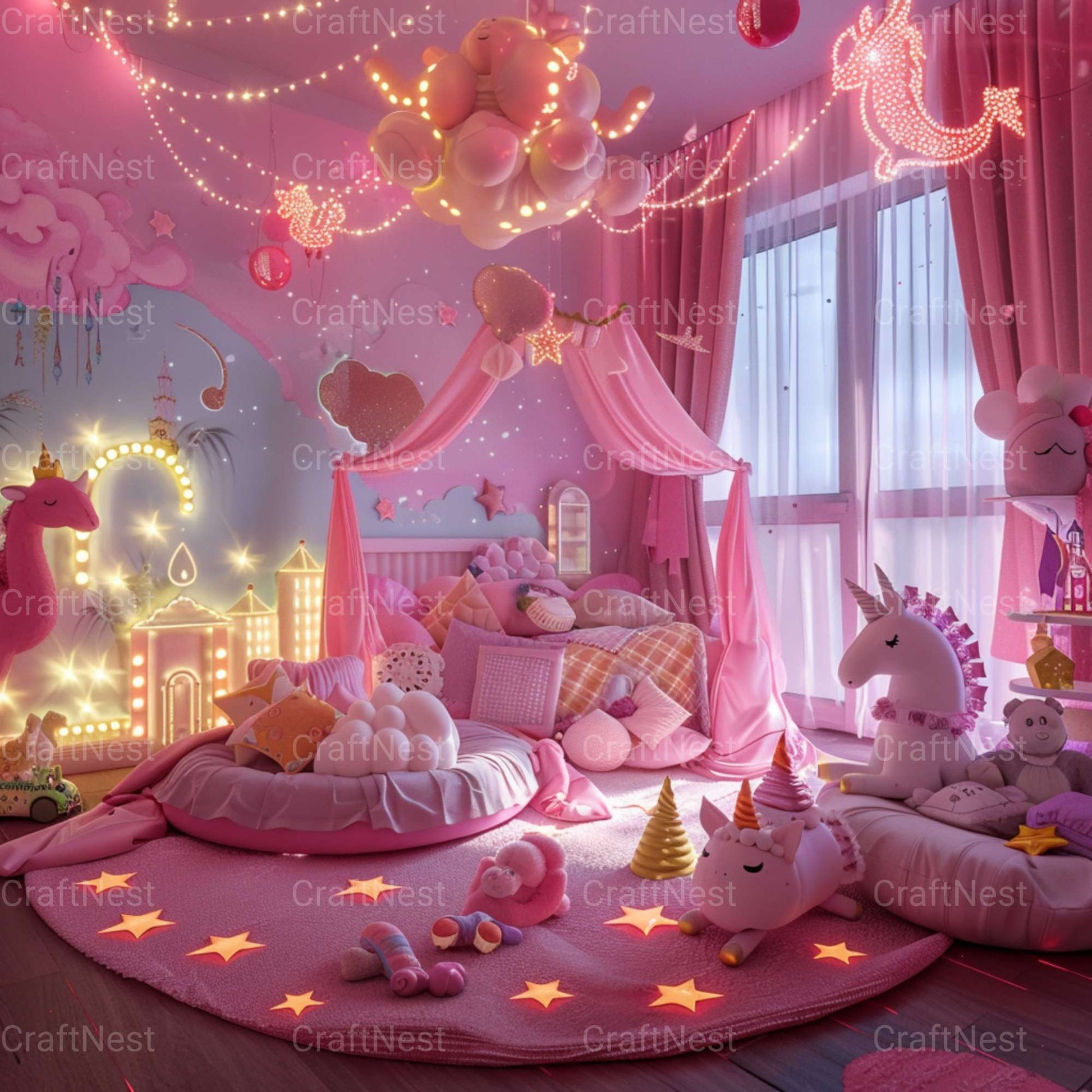 Pink Bedroom Stock Images - CraftNest - Digital Crafting and Art