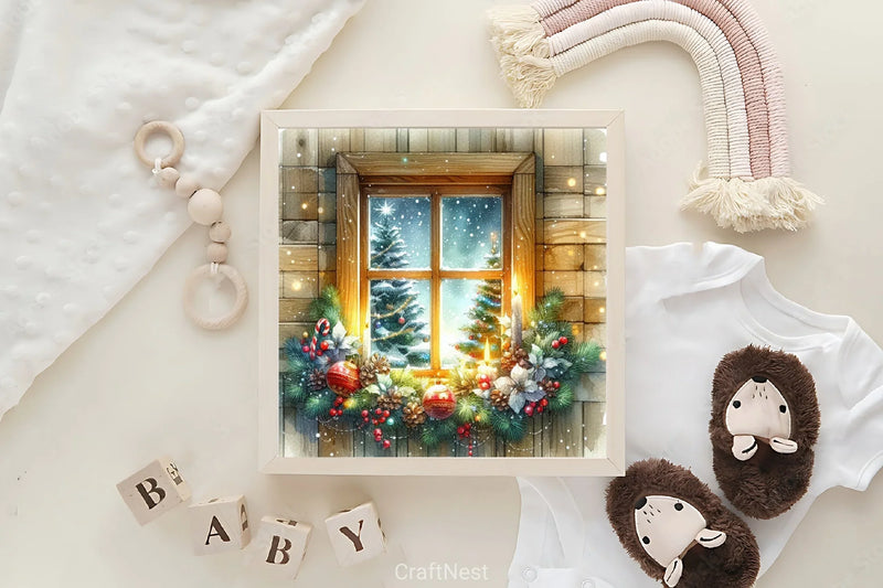 Christmas Window Clipart Bundle - CraftNest - Digital Crafting and Art