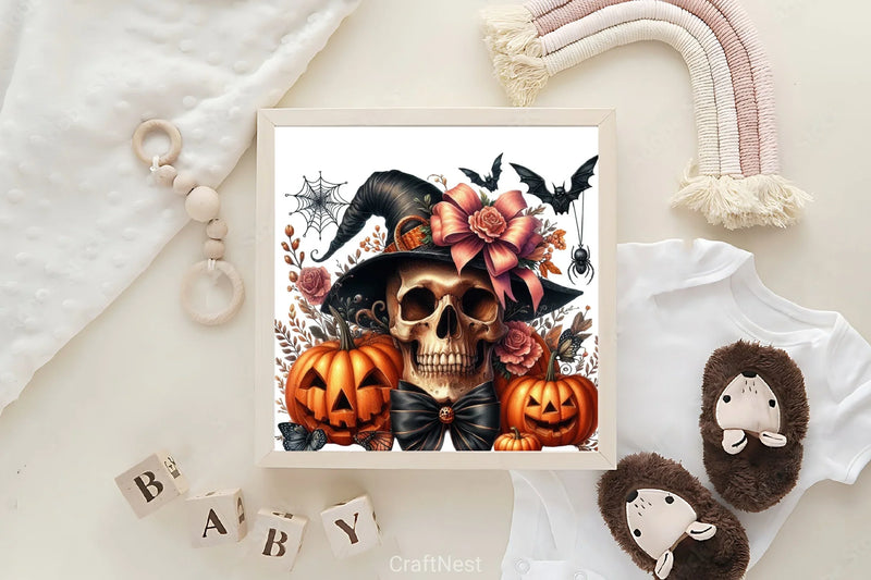 Halloween Skull Bow Clipart Bundle - CraftNest - Digital Crafting and Art