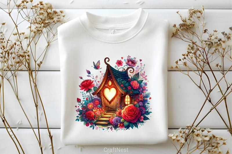 Valentine Fairy House Clipart Bundle 3 - CraftNest - Digital Crafting and Art