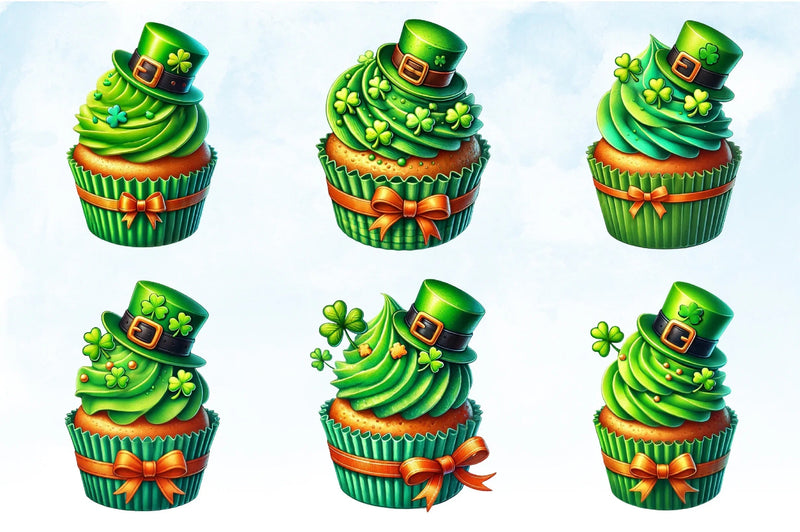 St Patrick's Day Cupcake Clipart Bundle - CraftNest - Digital Crafting and Art