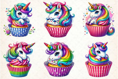 Unicorn Cupcake Clipart Bundle - CraftNest - Digital Crafting and Art