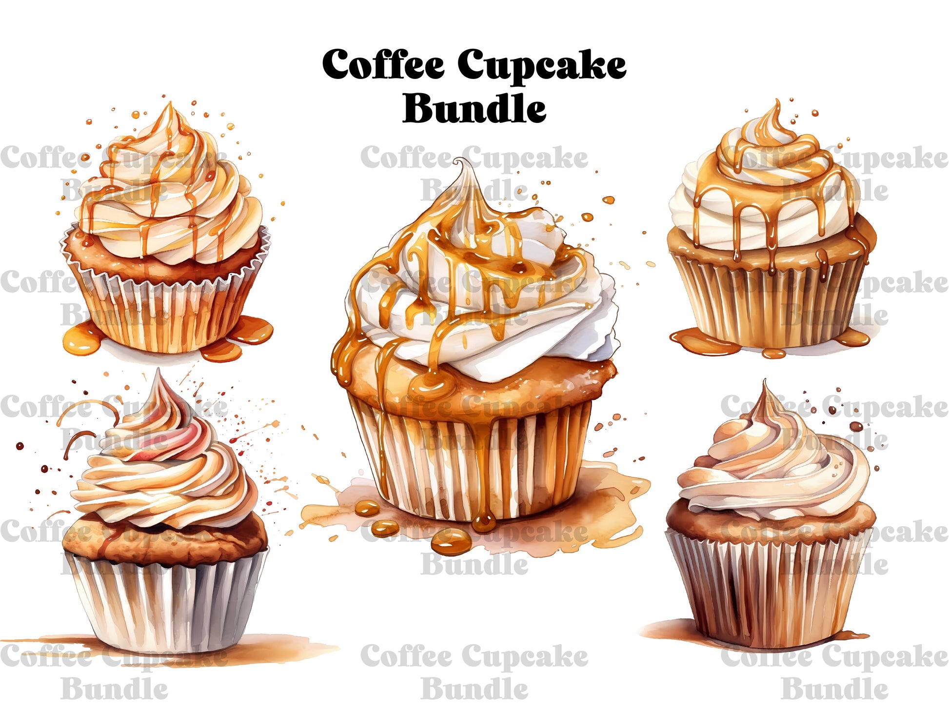 Coffee Cupcakes Clipart - CraftNest