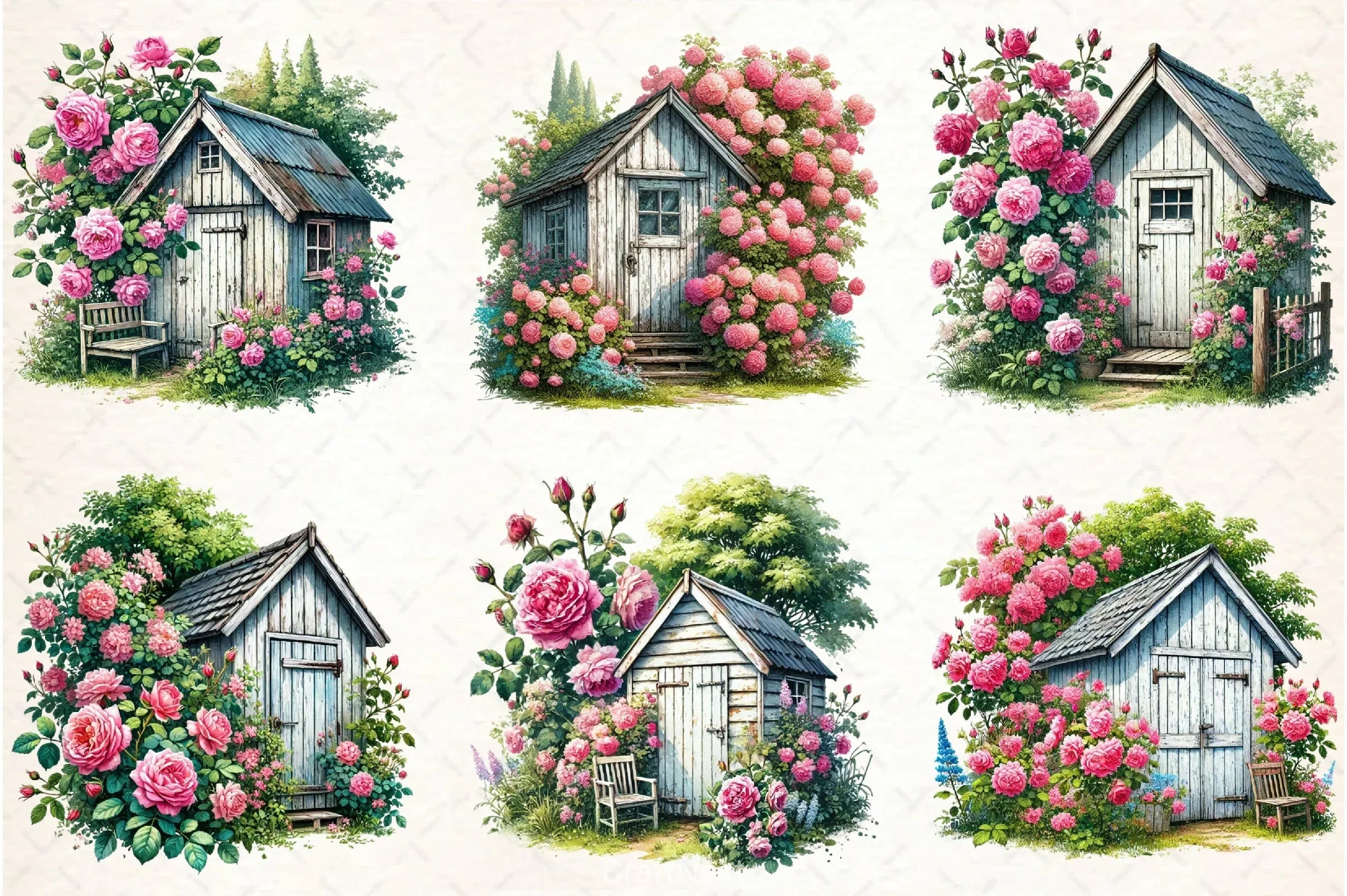 Spring Garden Shed Clipart Bundle - CraftNest - Digital Crafting and Art