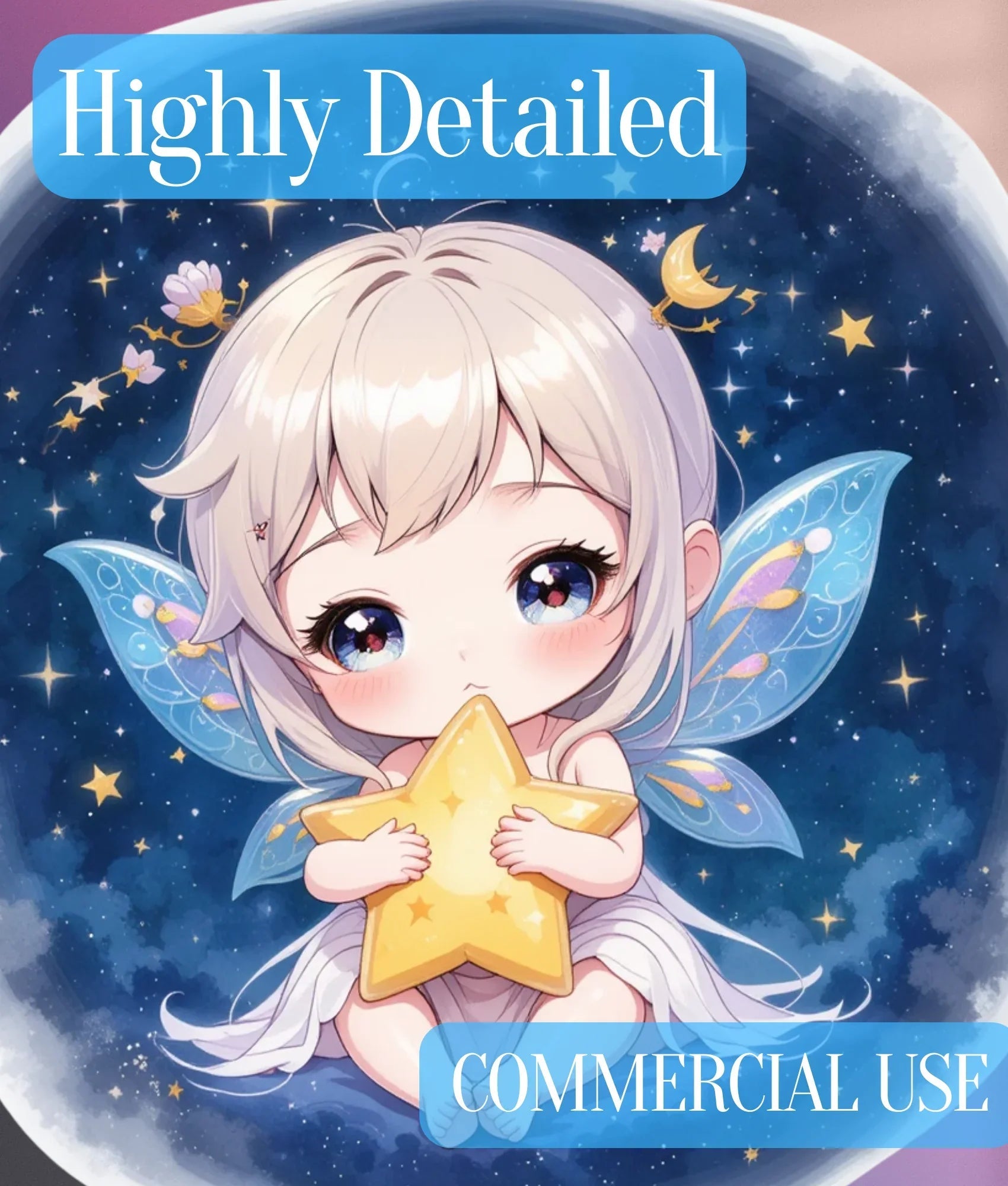 Kawaii Baby Celestial Fairy Clipart Bundle - CraftNest - Digital Crafting and Art