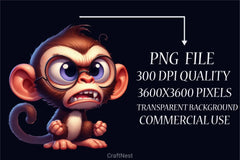 Angry Monkey Clipart Bundle - CraftNest - Digital Crafting and Art