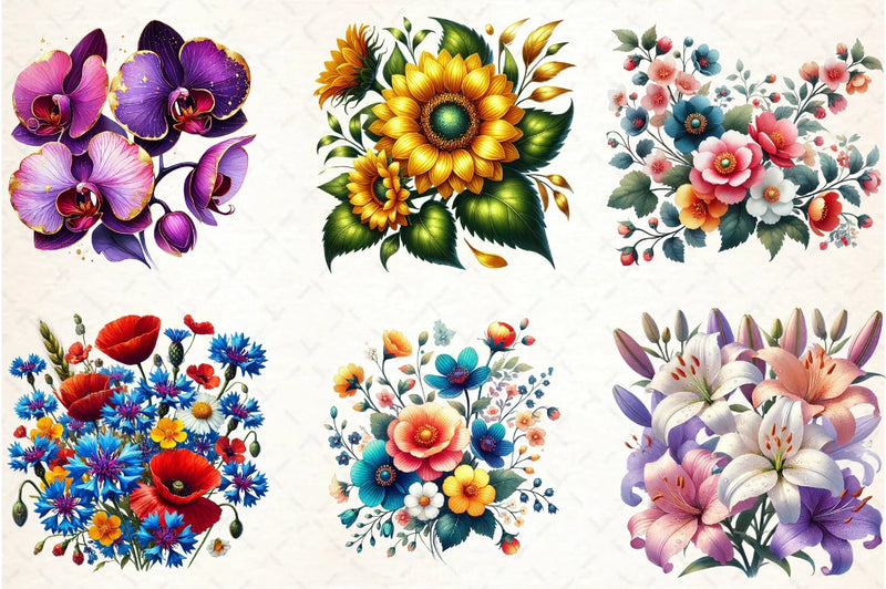 Spring Flower Clipart Bundle 2 - CraftNest - Digital Crafting and Art