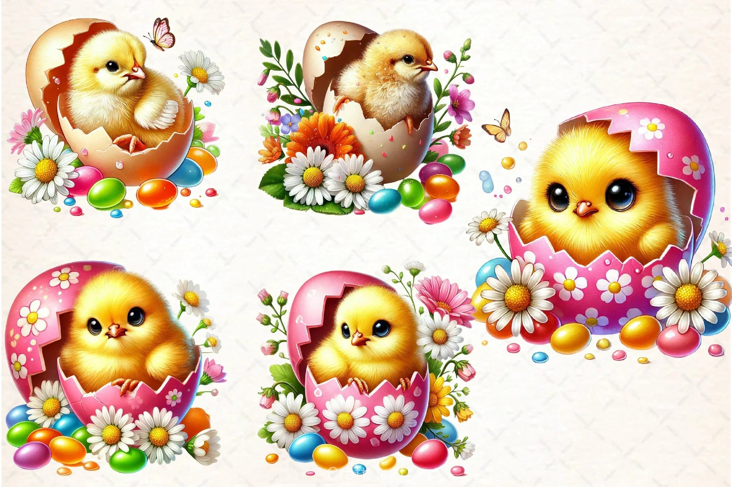 Spring Eggshell Chick Clipart Bundle - CraftNest - Digital Crafting and Art